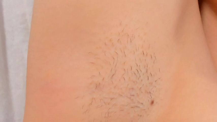 teen shows her hairy armpits