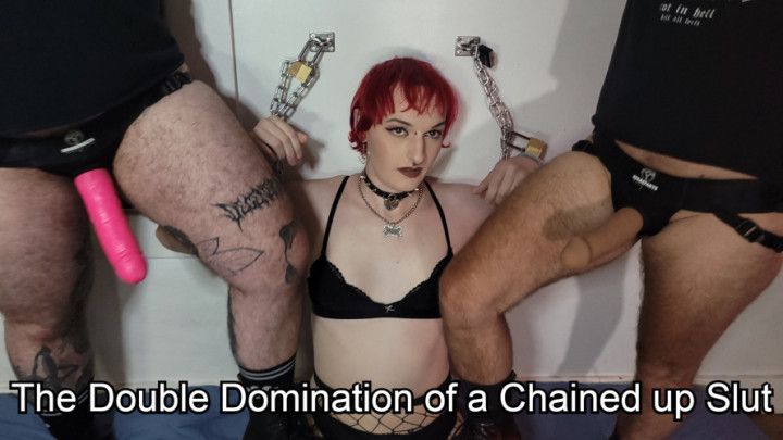 Chained Up Femboy Gets Double Domination From 2 FTMs