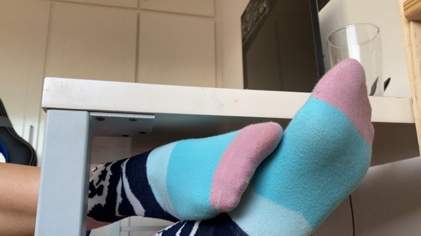Playing with my feet in my socks