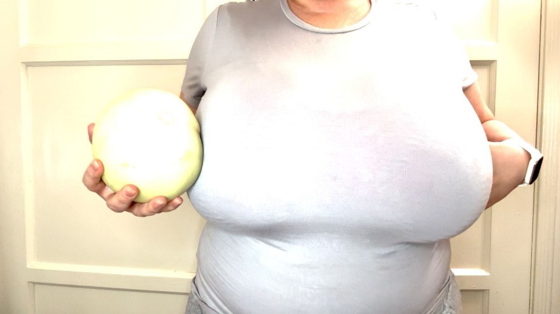 HUGE TITS comparing melons to melons