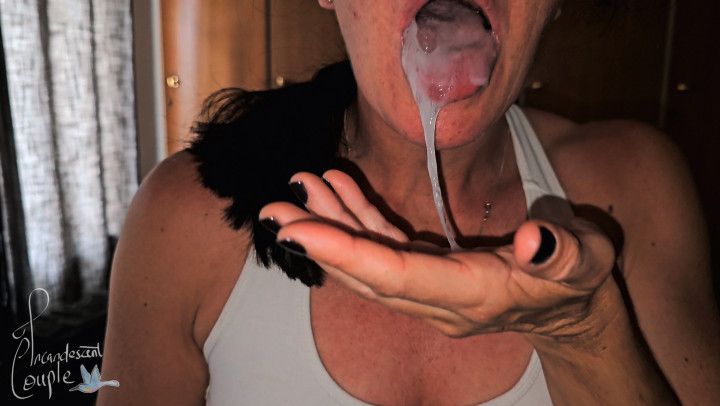 Pre-workout cum swallow