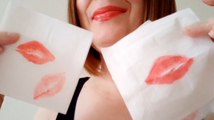 Kissing on paper napkins