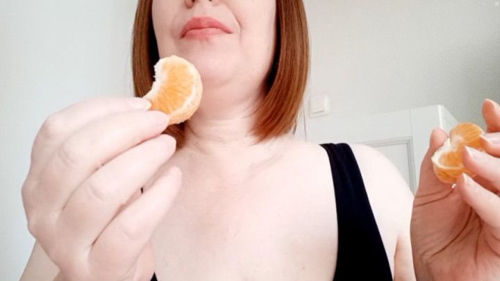 Swallowing tangerine slices