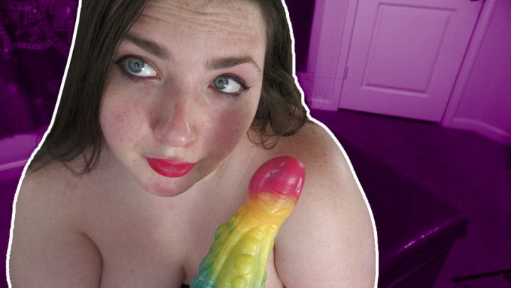 Chubby BBW Fucks Herself with Monster Dildo