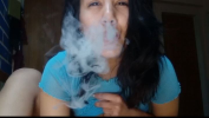 Let's smoke together while I show you my small tits