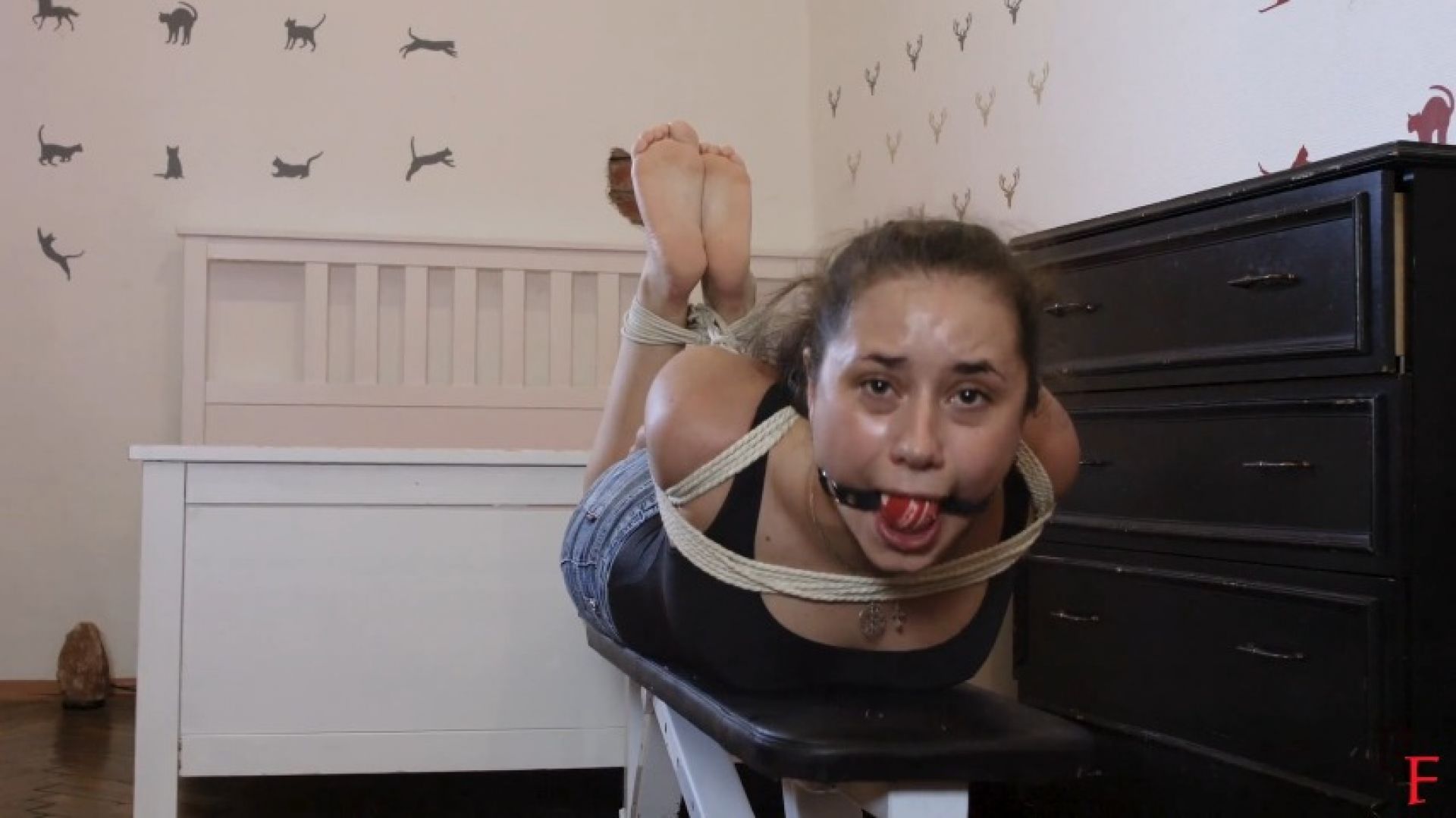 Tonya gets nervous when she is tied up