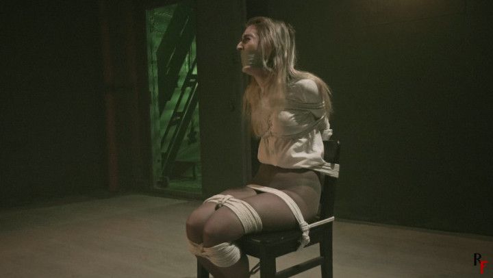 Katrina got into a trouble - Chair tie and tight tape gag