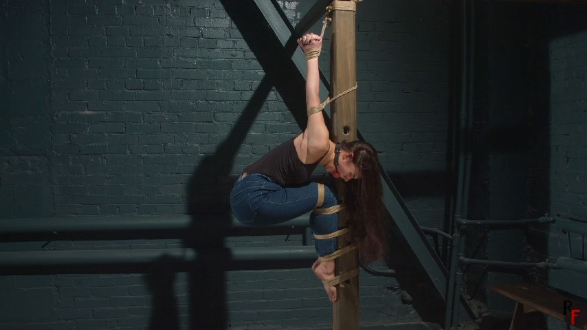 Bondage predicament for Xena - Tied to a pole