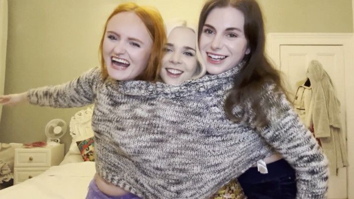 Three girls one sweater