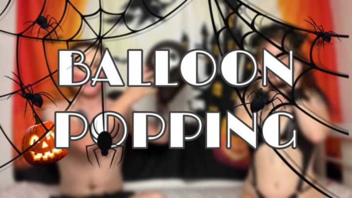 Halloween Blowing and Popping Balloons