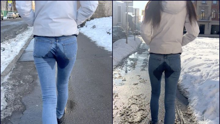 Public Pee in Jeans Wetting