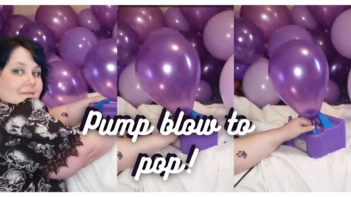 Pump pop to blow purple balloons