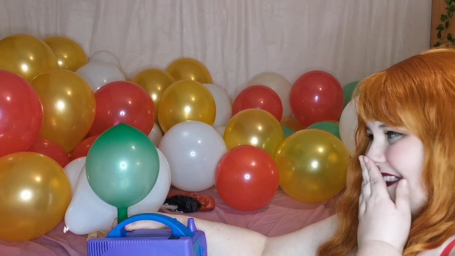Popping a big balloon with airpump
