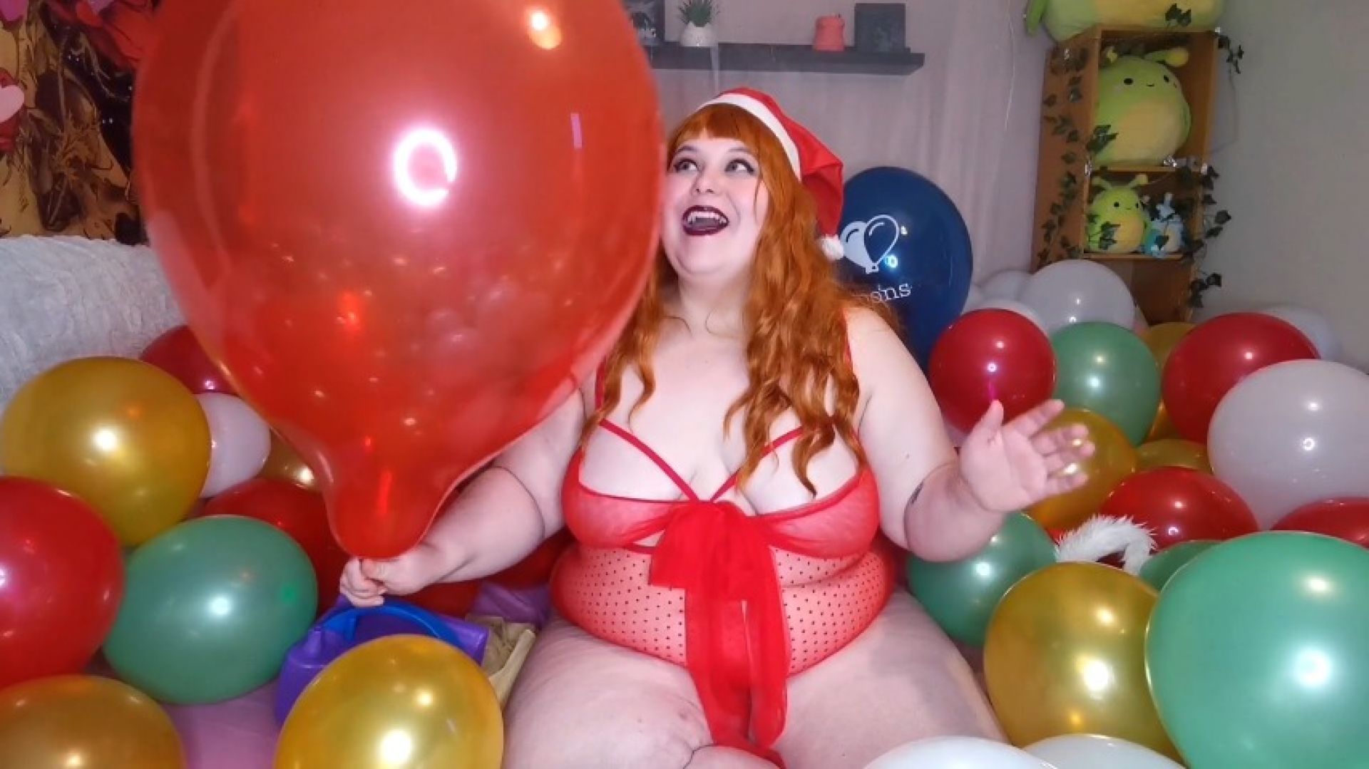 Stretch and blow up some big balloons with me