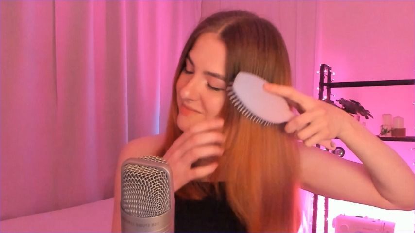 ASMR brushing and playing with my hair