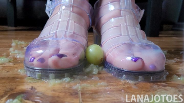 Grape Crush In Clear Heels and Bare Feet