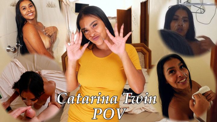 Catarina Twin POV - fuck for big brown booty Brazilian babe