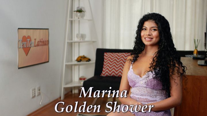 Marina Golden Shower - teen latina beauty messy piss shower