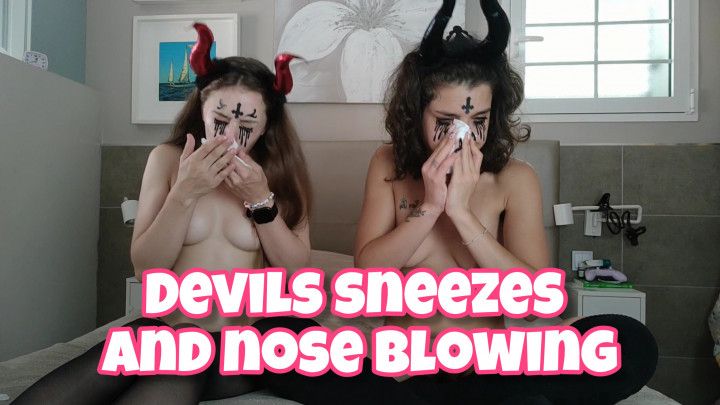 Devils Sneezes and Nose Blowing ft ThePetiteGeordie