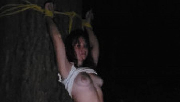 Bound tree blowjob