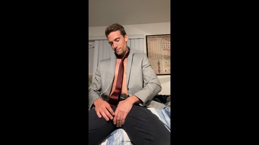 Grey Suit Jerk Off