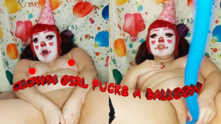 nude clown girl fucking a balloon