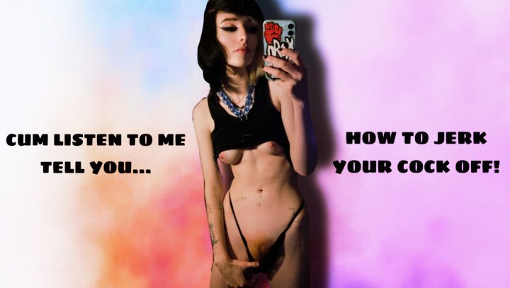 Goth girl makes you jerk off while she masturbates! JOI