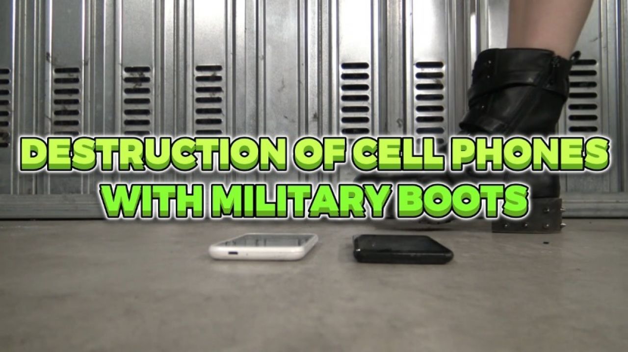 DESTRUCTION OF CELL PHONES WITH MILITARY BOOTS