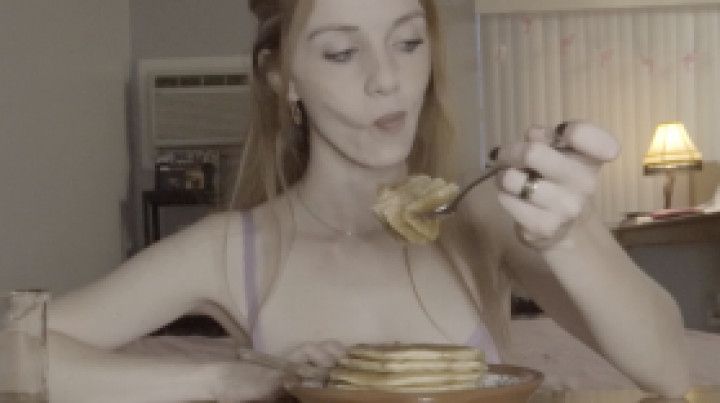 Pancake Mukbang Then Sloppy Throat Fucking