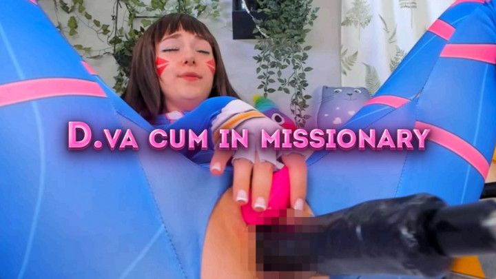 D.va from Overwatch making cum in missionary