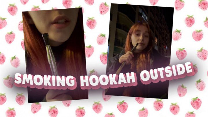 smoking hookah outside