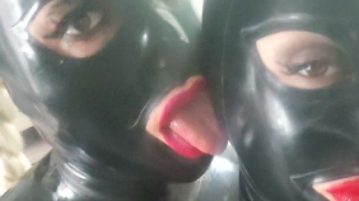 Latex sisters fuck