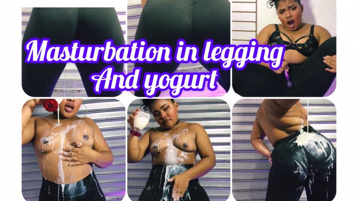 Masturbation in leggings and yogurt