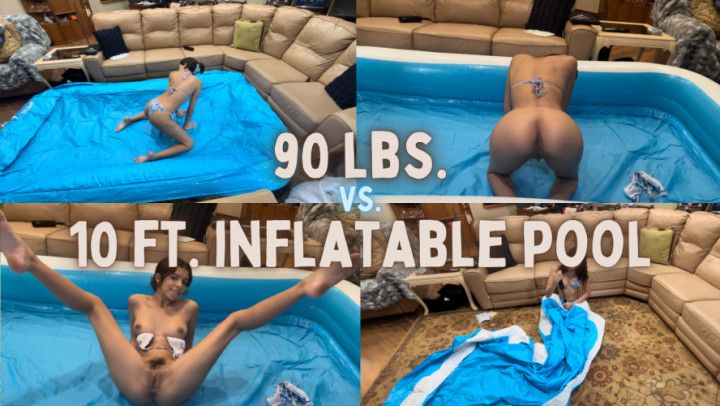 90 lbs vs 10 ft Inflatable Pool 4K