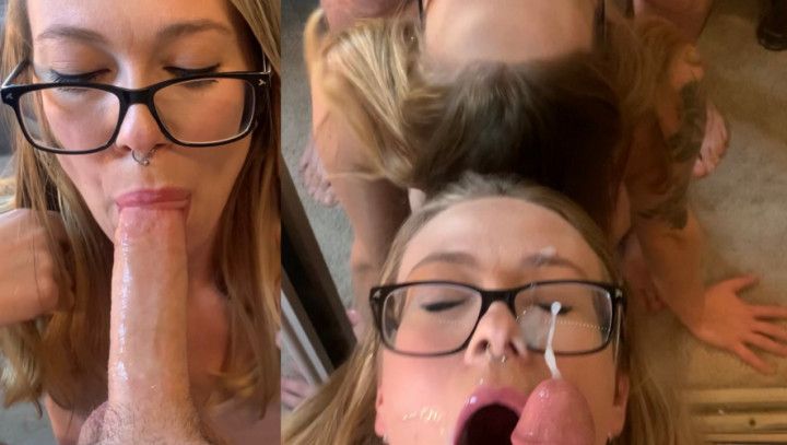 Pov Deepthroat cum on my glasses