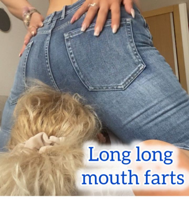 Long long face farting in jeans