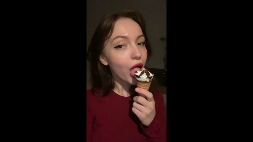 licking ice-cream