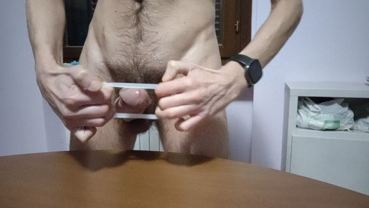 Crazy masturbation wearing a cockring