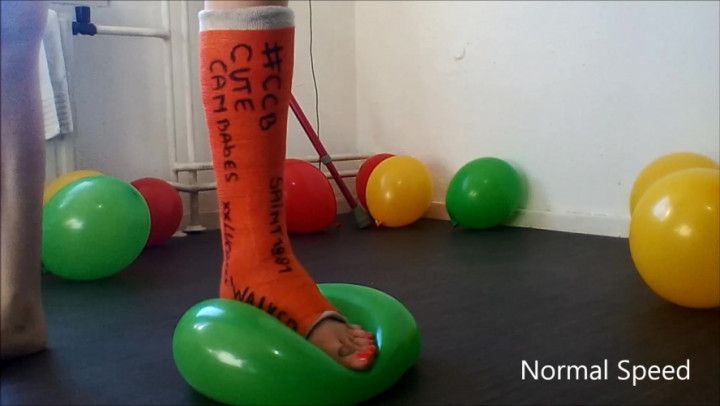 Popping Balloons In A Leg Cast