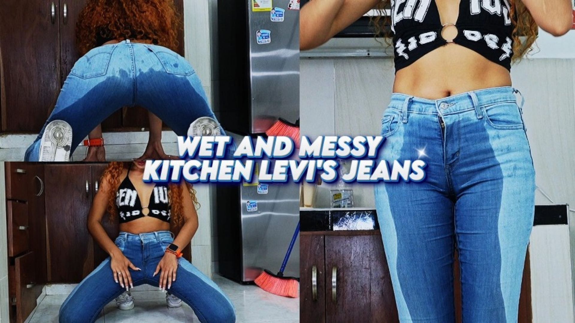 WET AND MESSY KITCHEN LEVIS JEANS