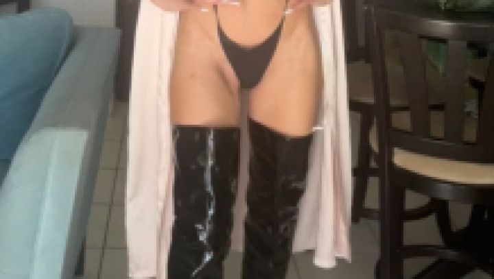 Mommys latex boots