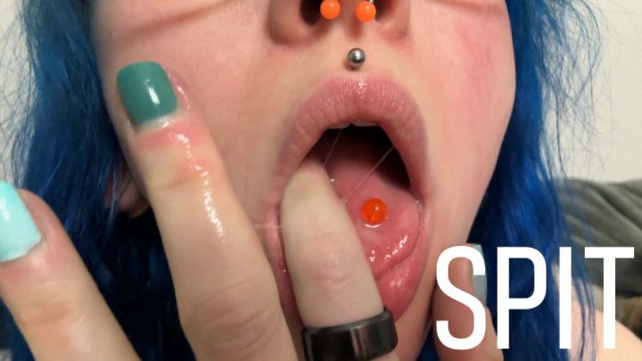 ASMR spit play, finger sucking + lens licking