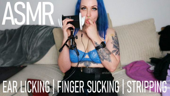 ASMR Ear licks, finger sucks &amp; in my bra