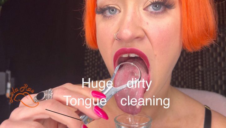 Dirty big tongue scrape video bad breath 4k 60fps