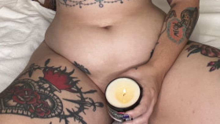 Massage candle on my body