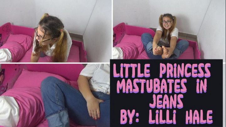 Little princess masturbates in jeans