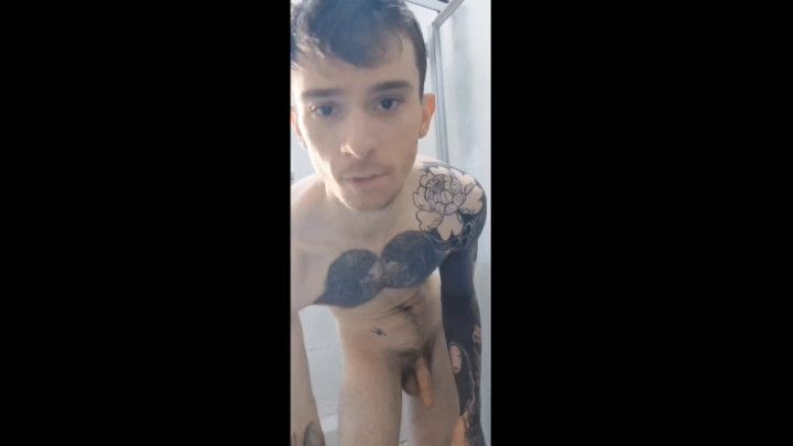 Alex shows off his nude body in the shower