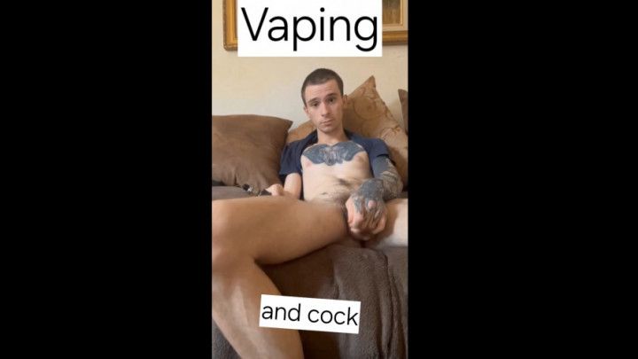 Tatted guy vaping and talking dirty