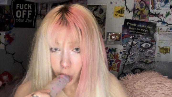 creamy masturbation with vibe &amp; dildo