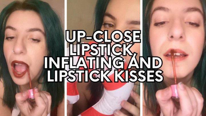 Up-Close Lipstick Fetish And Inflatable Kisses